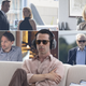 Matthew Macfadyen as Tom, Sarah Snook as Shiv, J. Smith Cameron as Gerri, Brian Cox as Logan. Jeremy Strong as Kendall, Kieran Culkin as Roman